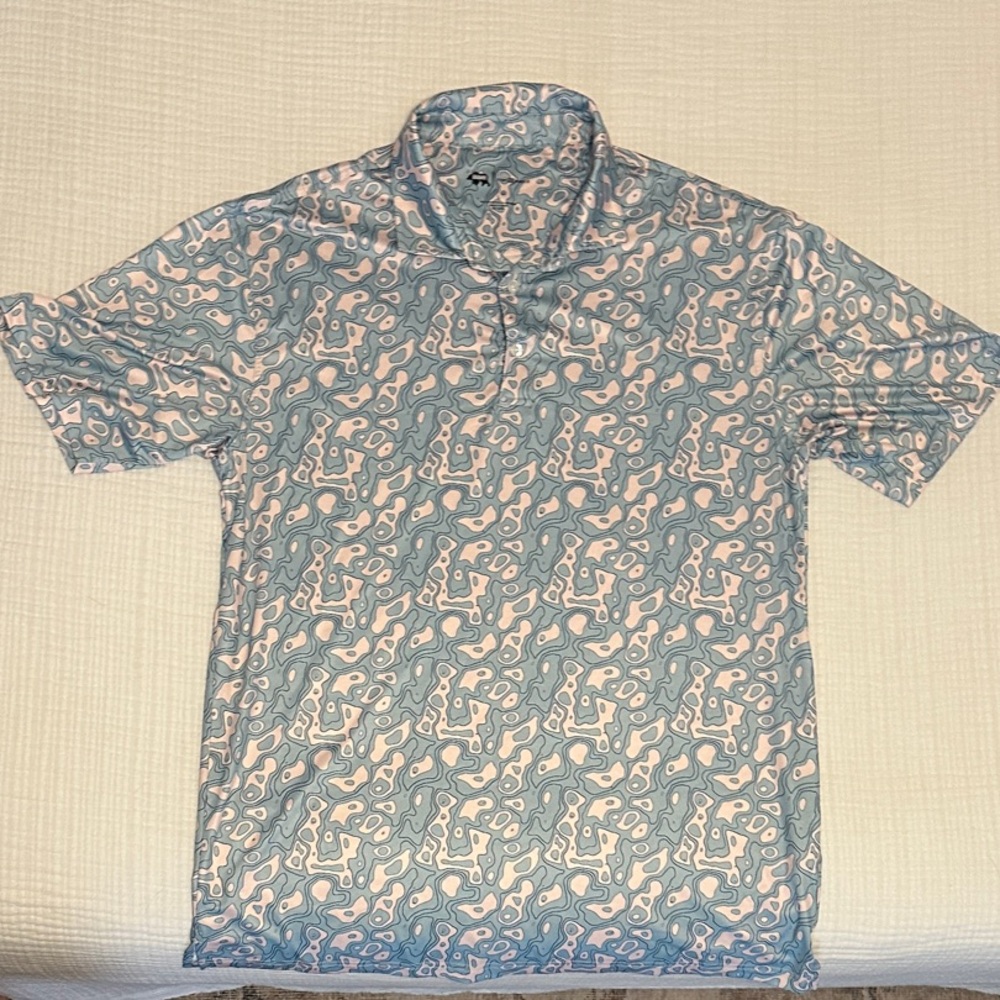 Men's Topographic Golf Printed Performance Polo